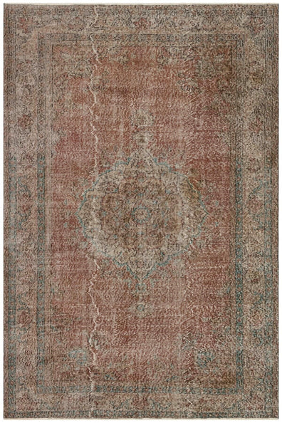 Vintage Natural Color Hand Woven Carpet